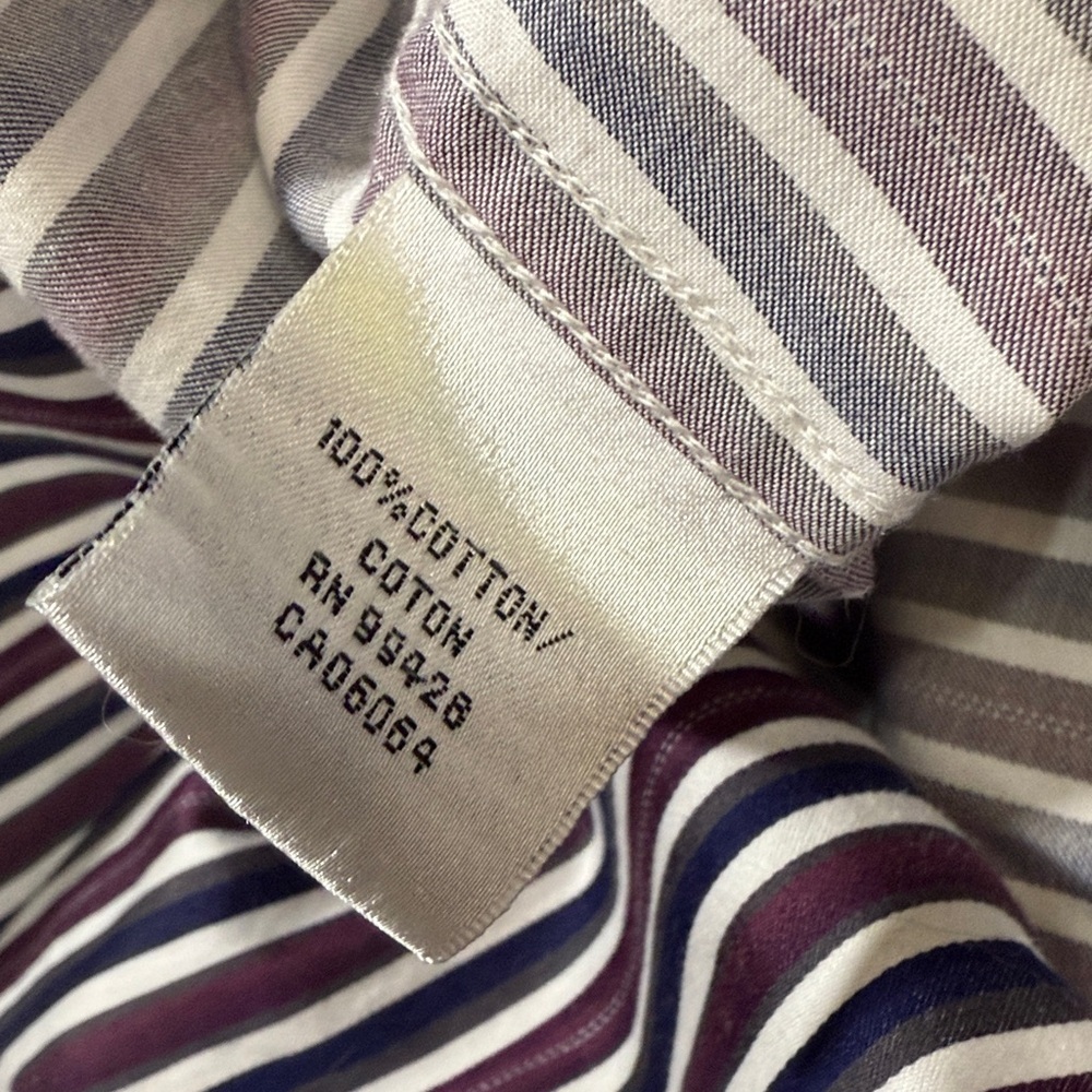 Bugatchi Men’s Dress Shirt 16, 35 Classic Fit Striped L - Picture 7 of 7
